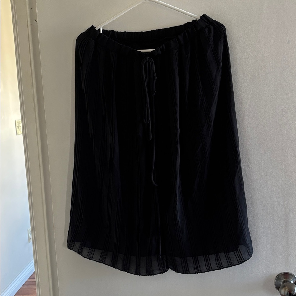 Lapis Black Skirt with Pleats